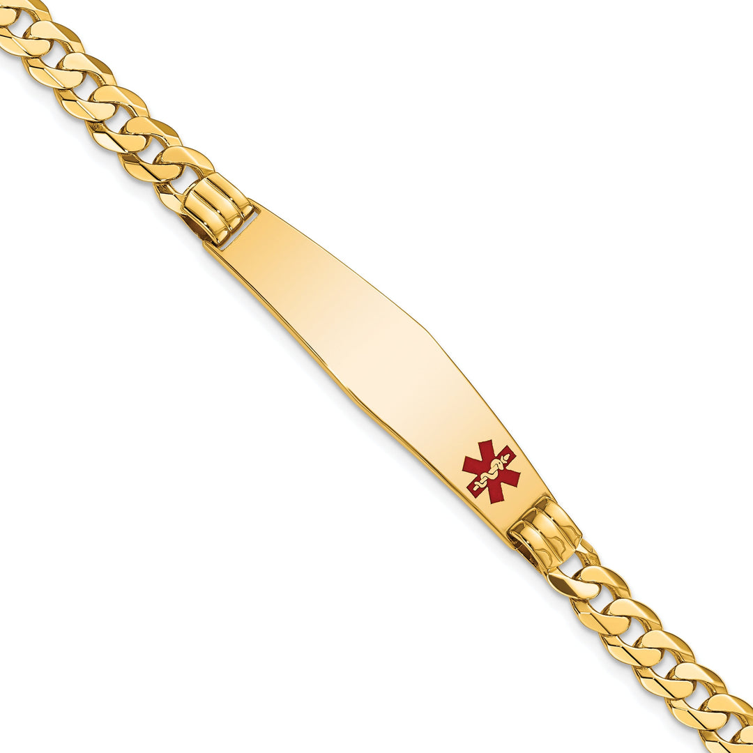 14K Yellow Gold Curb Link Medical ID Bracelet