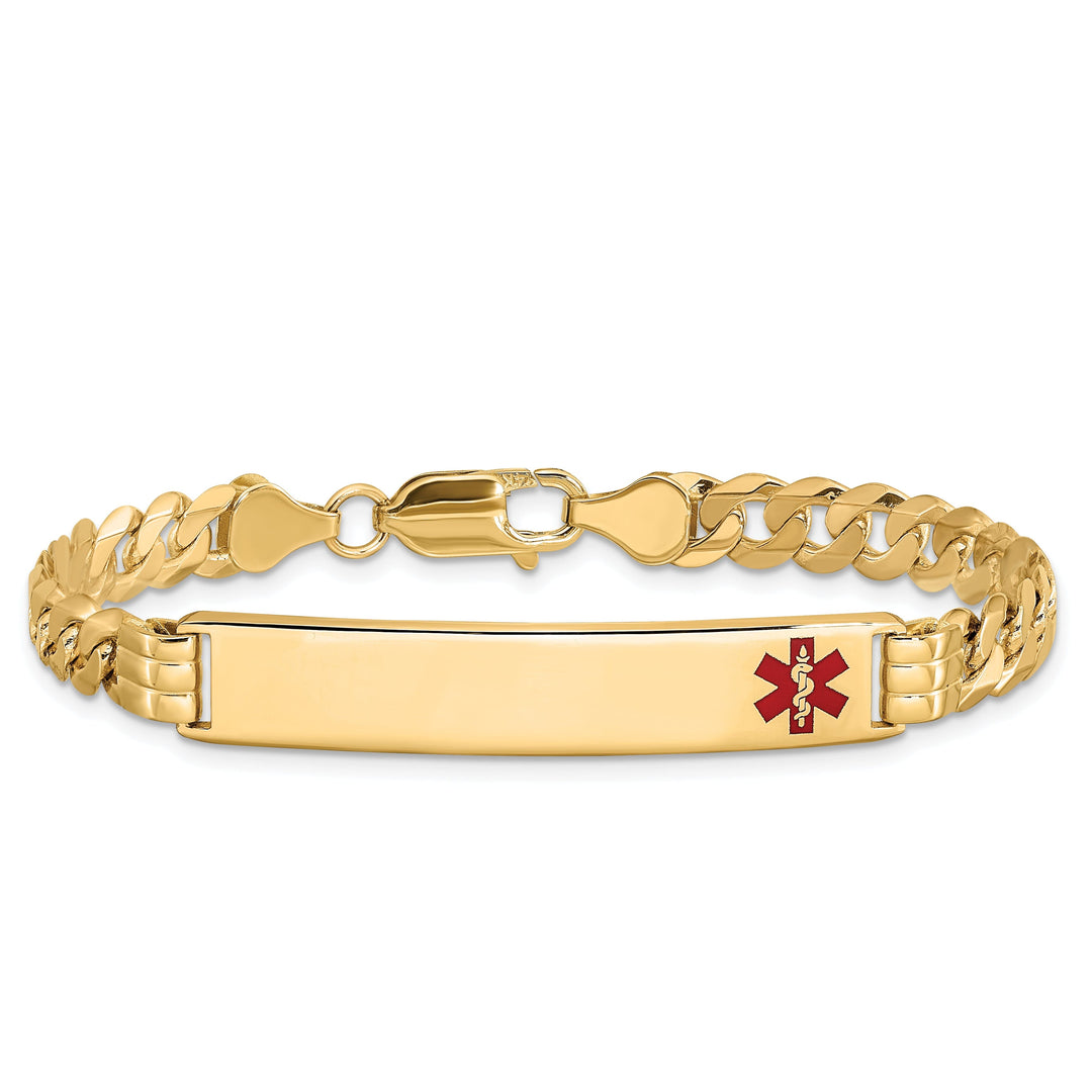 14K Yellow Gold Curb Link Medical ID Bracelet