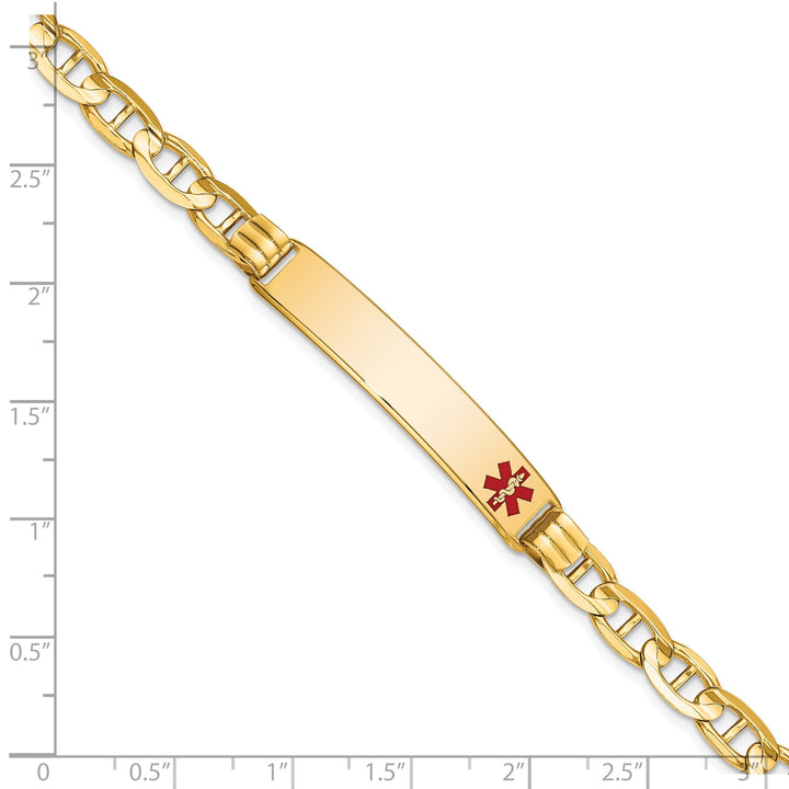 14K Yellow Gold Anchor Link Medical ID Bracelet