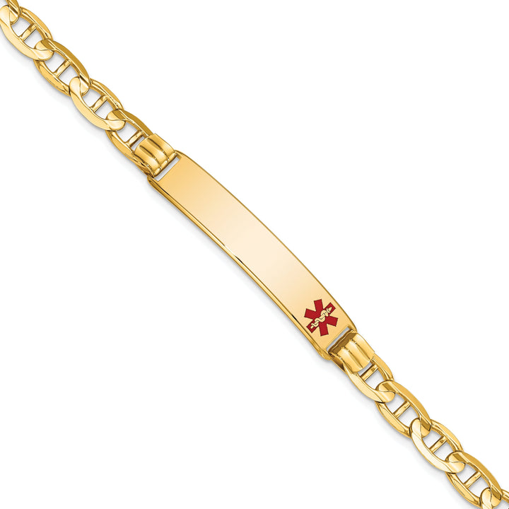 14K Yellow Gold Anchor Link Medical ID Bracelet