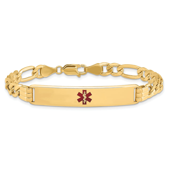 14K Yellow Gold Figaro Link Medical ID Bracelet