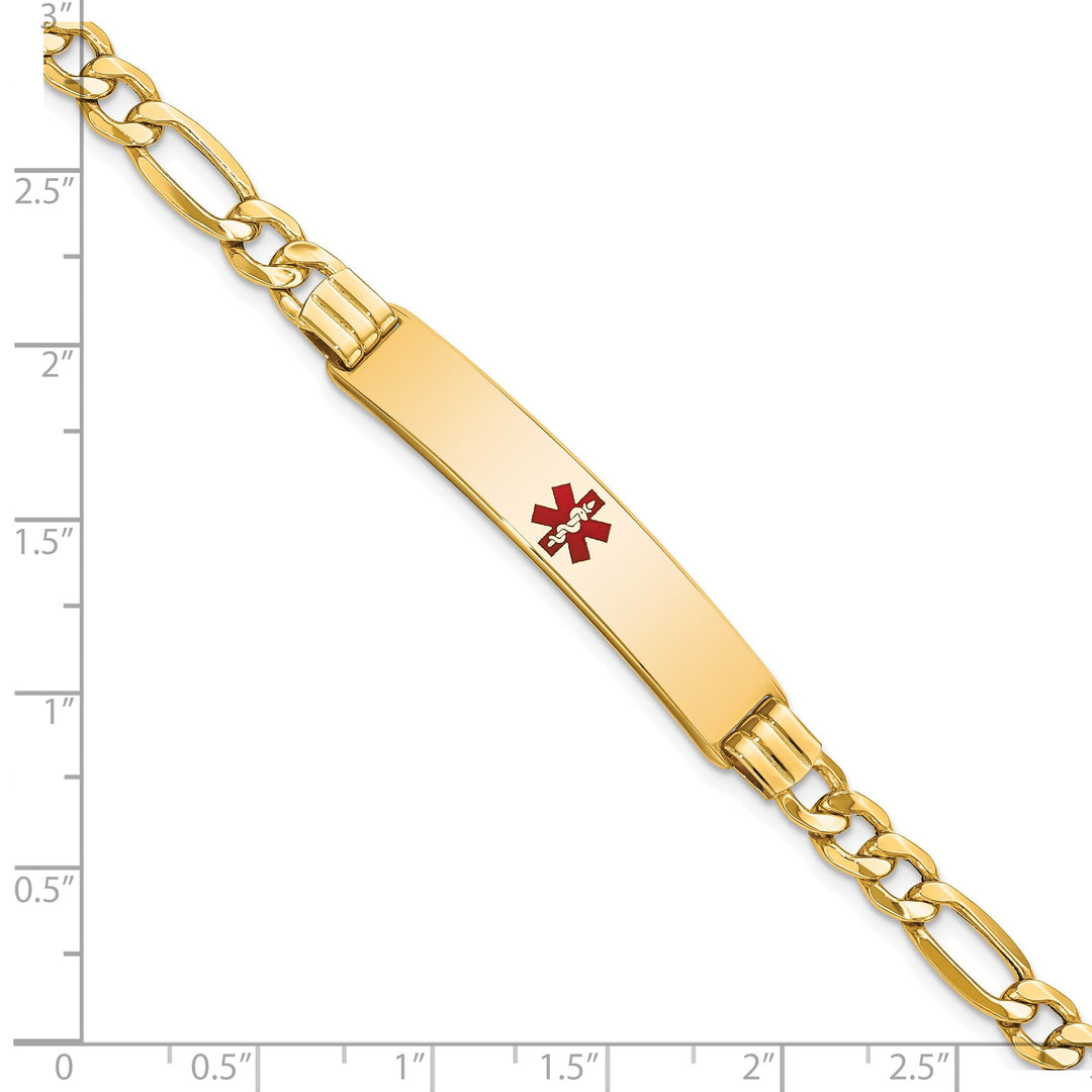 14K Yellow Gold Figaro Link Medical ID Bracelet