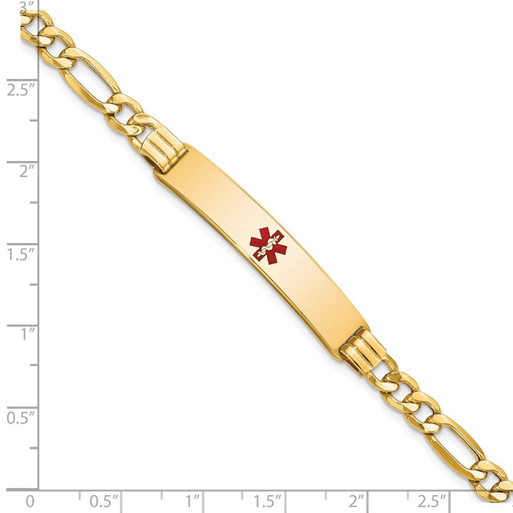 14K Yellow Gold Figaro Link Medical ID Bracelet