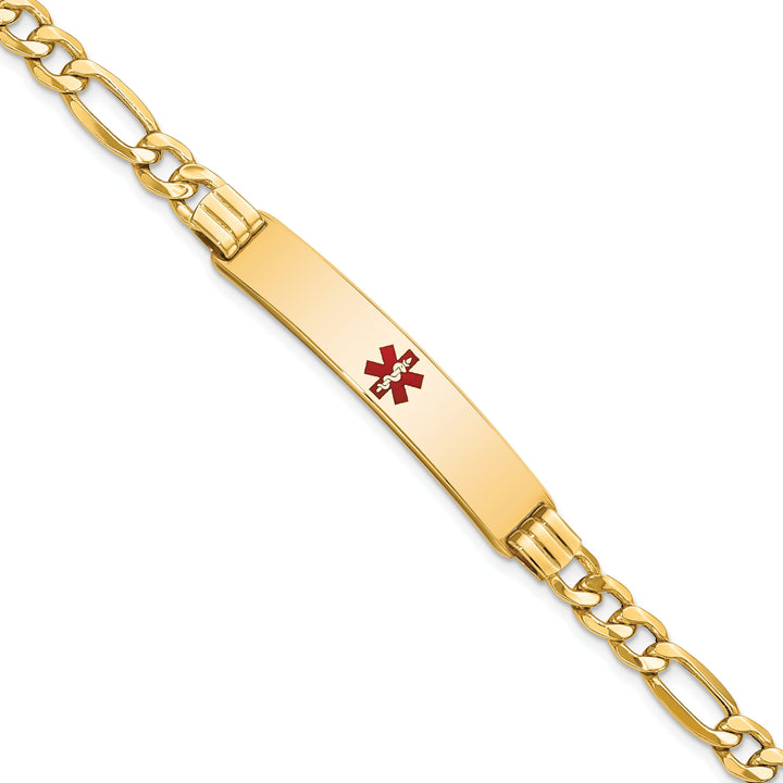 14K Yellow Gold Figaro Link Medical ID Bracelet