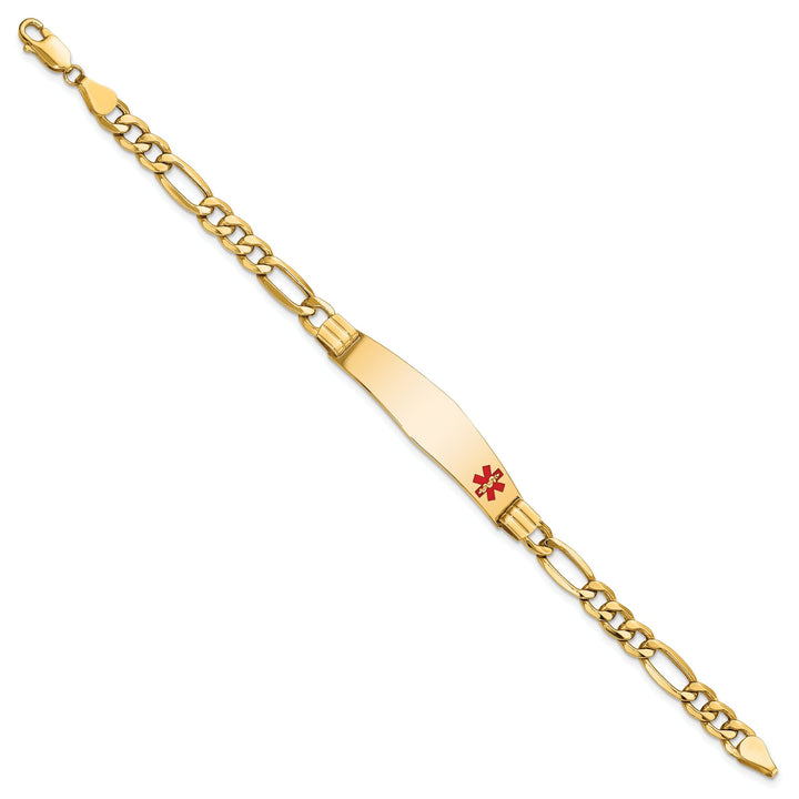 14K Yellow Gold Figaro Link Medical ID Bracelet