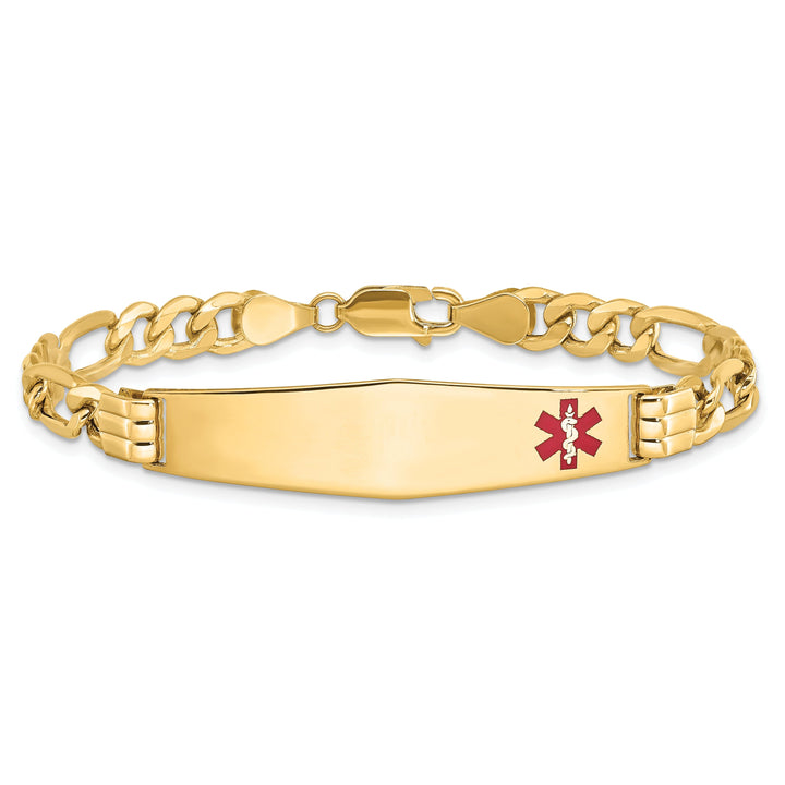 14K Yellow Gold Figaro Link Medical ID Bracelet