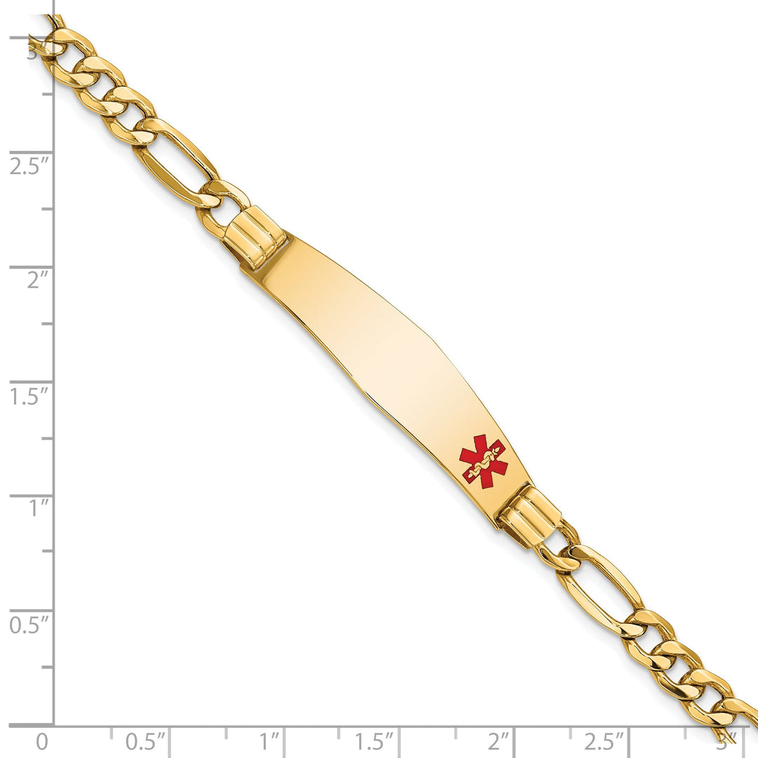 14K Yellow Gold Figaro Link Medical ID Bracelet