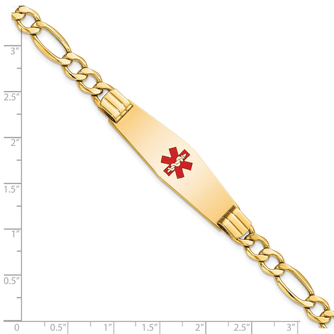 14K Yellow Gold Figaro Link Medical ID Bracelet