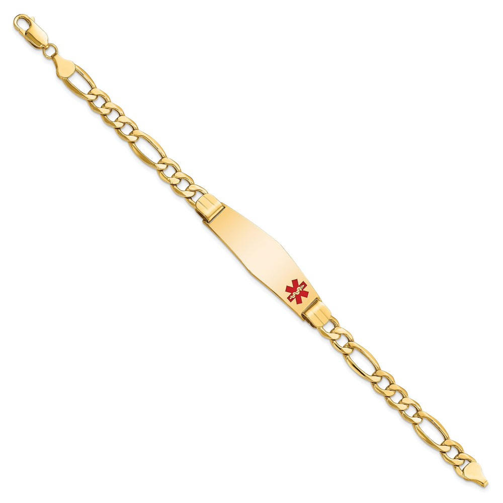 14K Yellow Gold Figaro Link Medical ID Bracelet