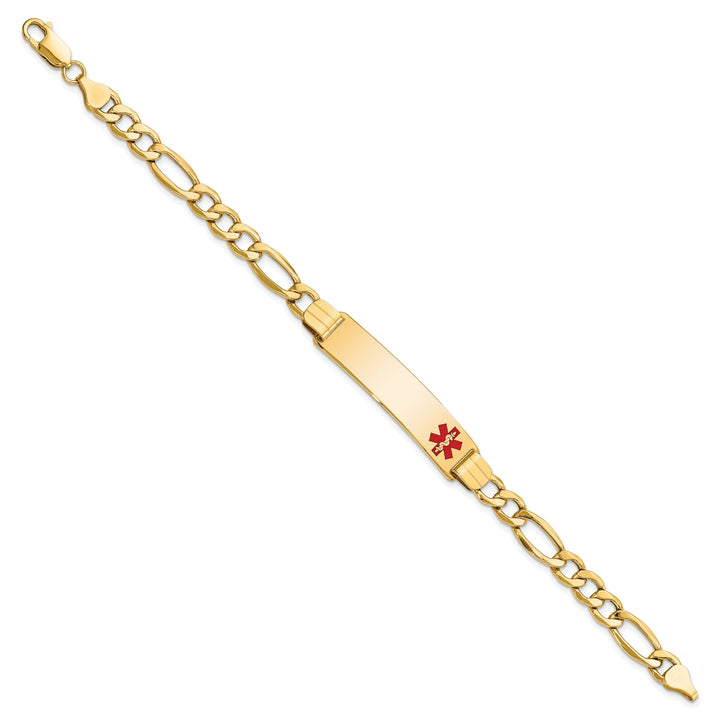 14K Yellow Gold Figaro Link Medical ID Bracelet