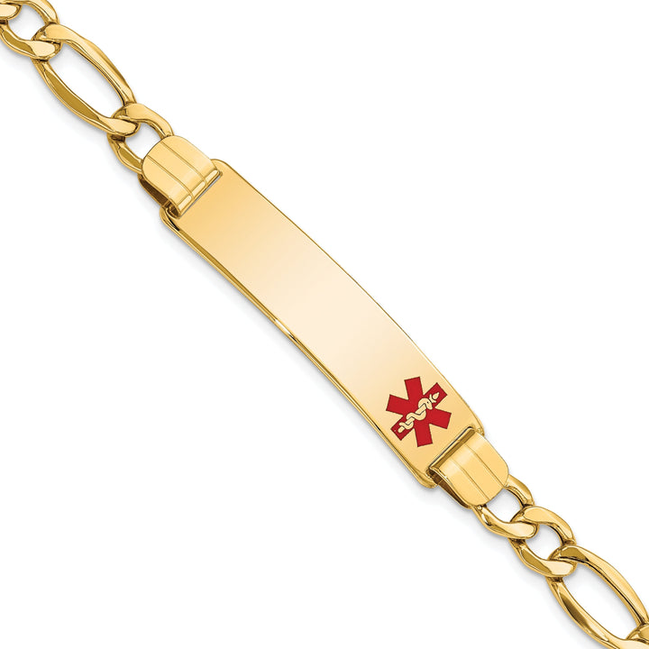 14K Yellow Gold Figaro Link Medical ID Bracelet