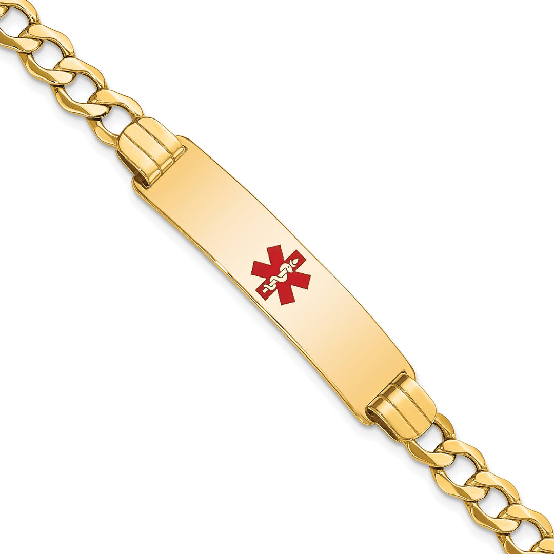 14K Yellow Gold Curb Link Medical ID Bracelet