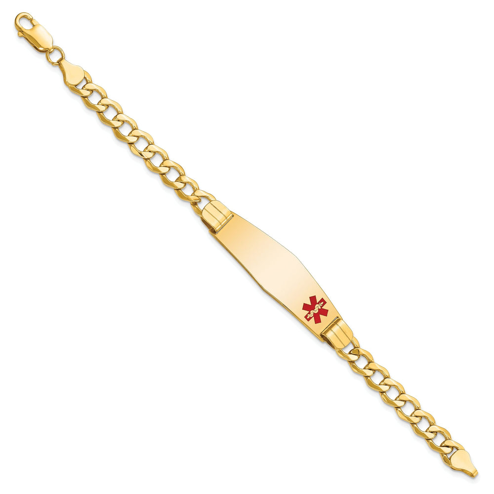 14K Yellow Gold Curb Link Medical ID Bracelet