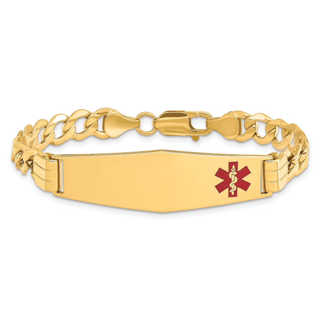 14K Yellow Gold Curb Link Medical ID Bracelet