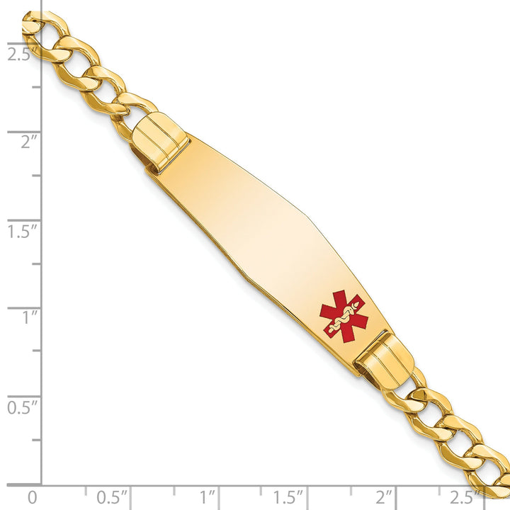 14K Yellow Gold Curb Link Medical ID Bracelet