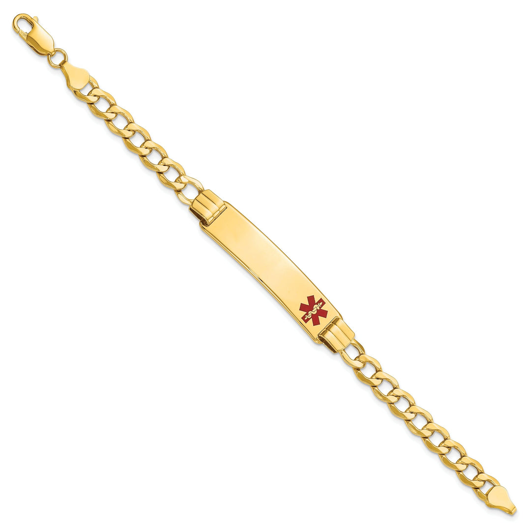 14K Yellow Gold Curb Link Medical ID Bracelet