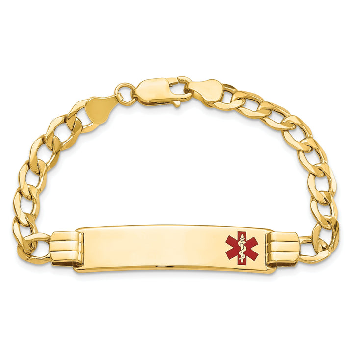 14K Yellow Gold Curb Link Medical ID Bracelet