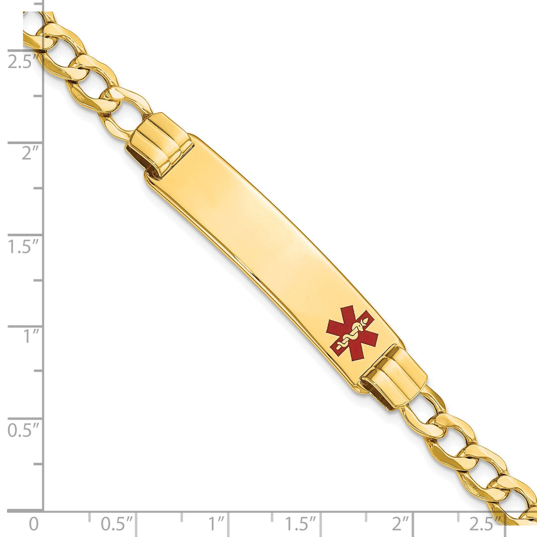 14K Yellow Gold Curb Link Medical ID Bracelet