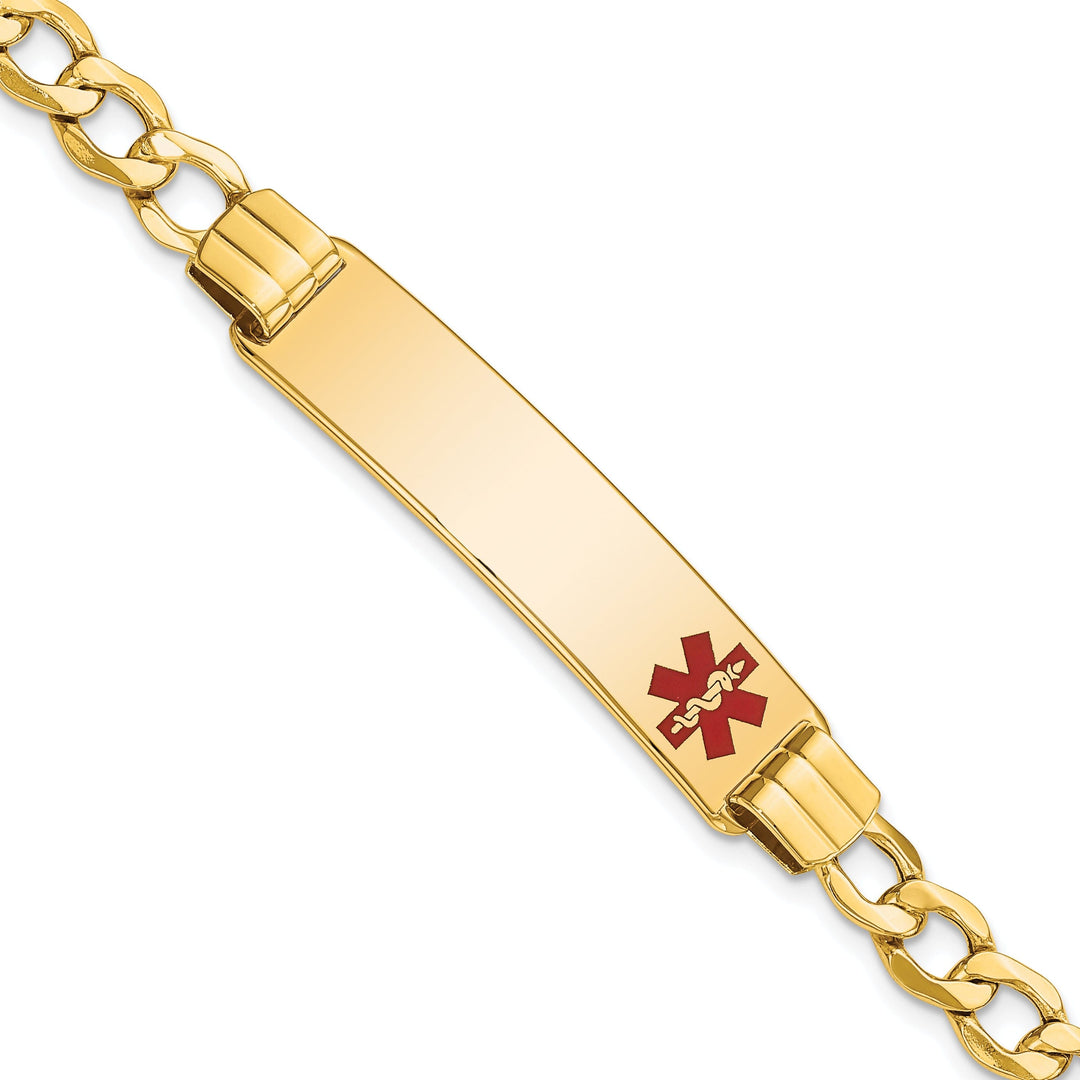 14K Yellow Gold Curb Link Medical ID Bracelet