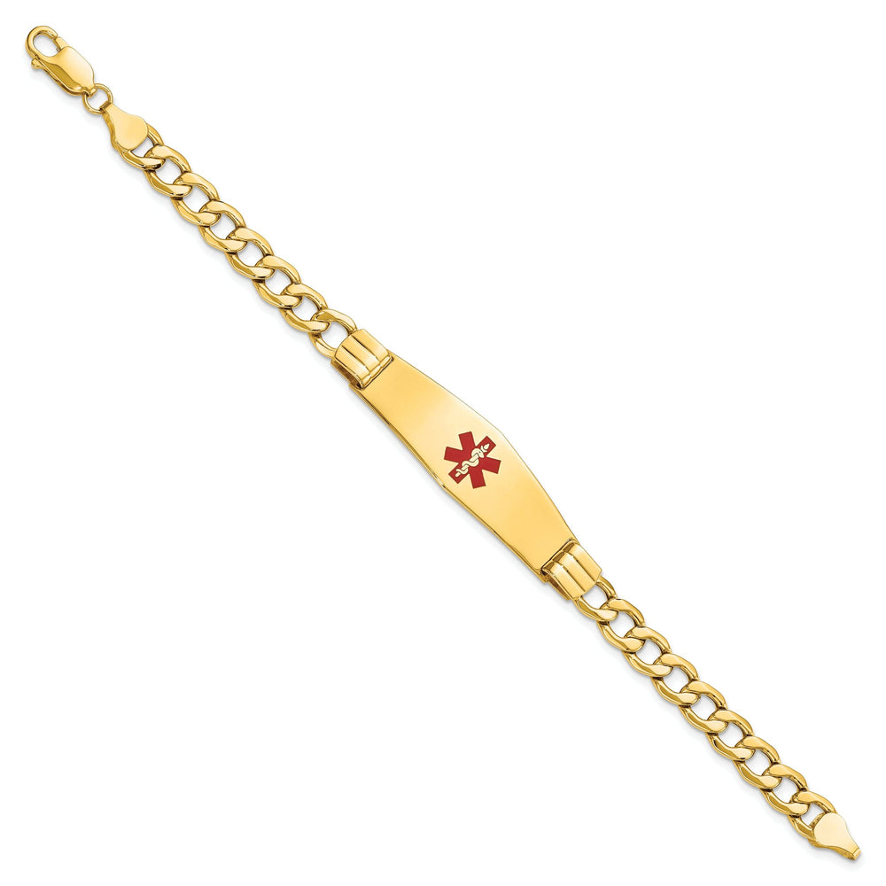 14K Yellow Gold Curb Link Medical ID Bracelet