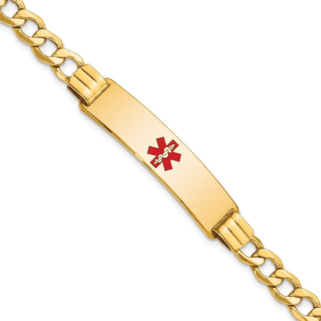 14K Yellow Gold Curb Link Medical ID Bracelet