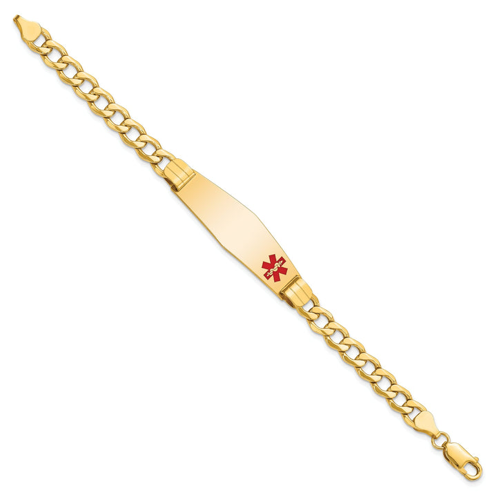 14K Yellow Gold Curb Link Medical ID Bracelet