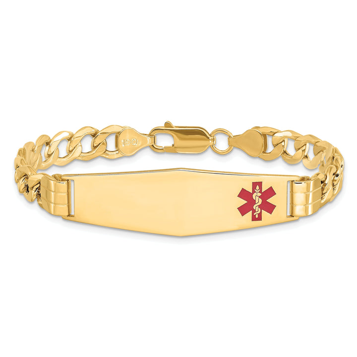 14K Yellow Gold Curb Link Medical ID Bracelet