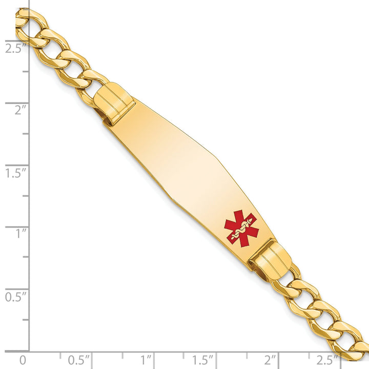 14K Yellow Gold Curb Link Medical ID Bracelet