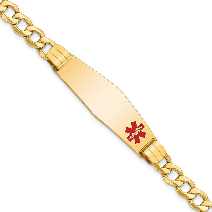 14K Yellow Gold Curb Link Medical ID Bracelet