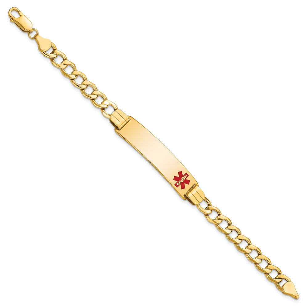 14K Yellow Gold Curb Link Medical ID Bracelet