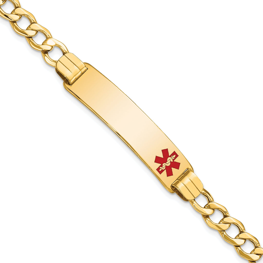 14K Yellow Gold Curb Link Medical ID Bracelet