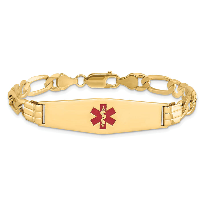 14K Yellow Gold Figaro Link Medical ID Bracelet