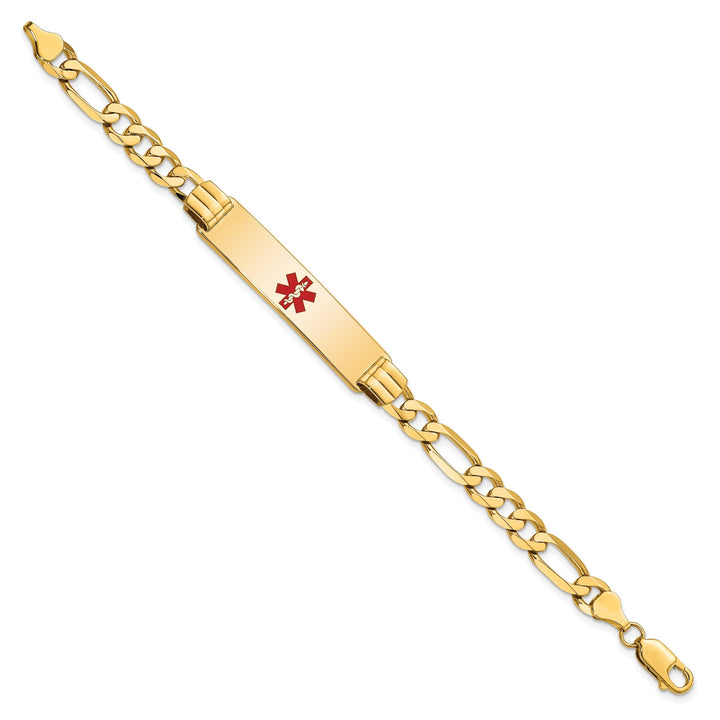 14K Yellow Gold Figaro Link Medical ID Bracelet