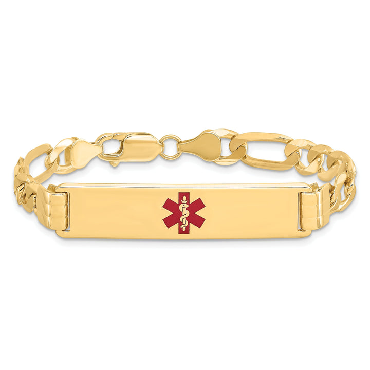 14K Yellow Gold Figaro Link Medical ID Bracelet