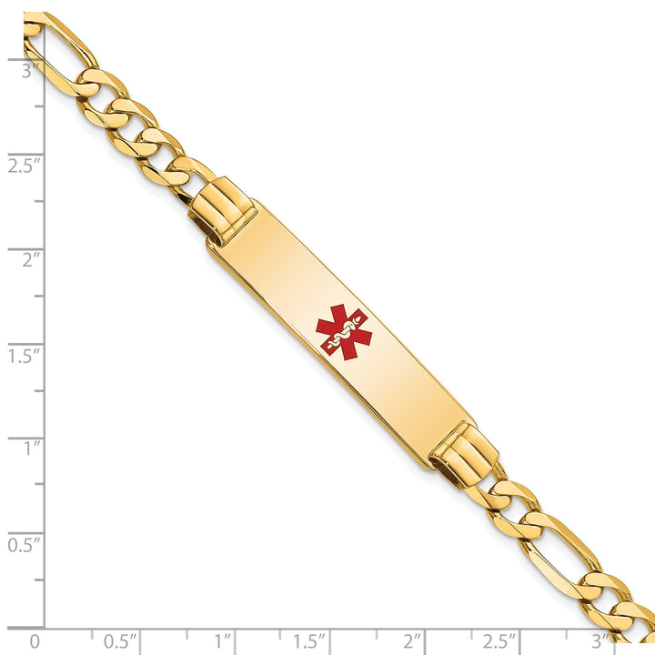 14K Yellow Gold Figaro Link Medical ID Bracelet