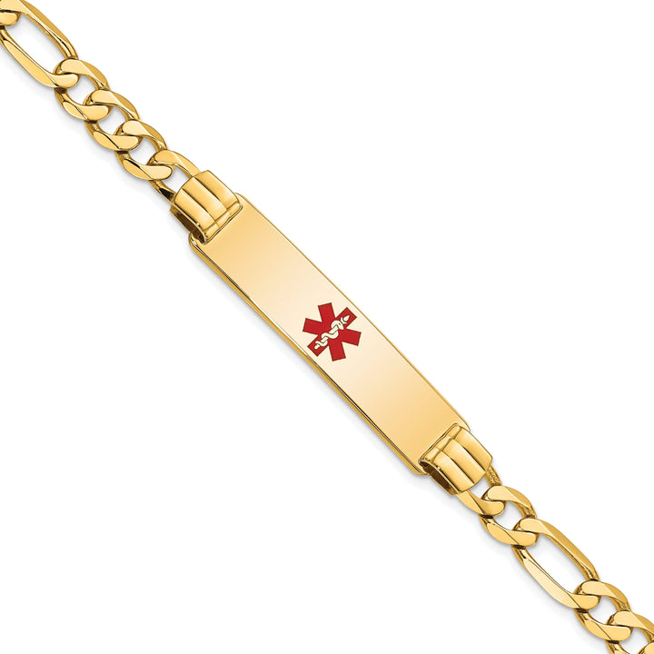 14K Yellow Gold Figaro Link Medical ID Bracelet