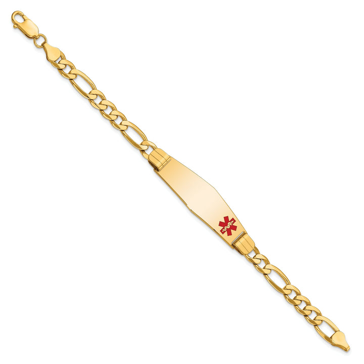 14K Yellow Gold Figaro Link Medical ID Bracelet