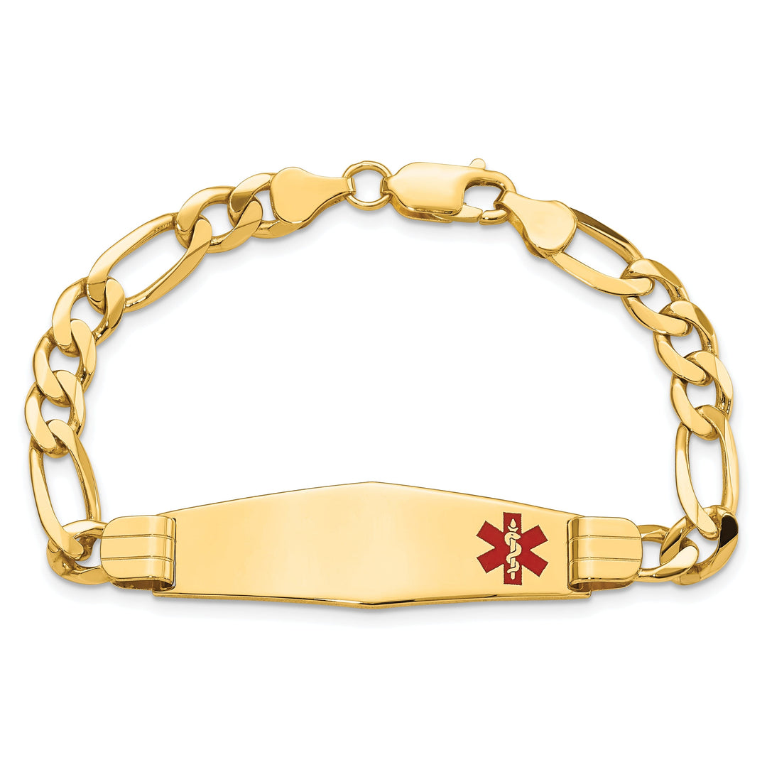 14K Yellow Gold Figaro Link Medical ID Bracelet