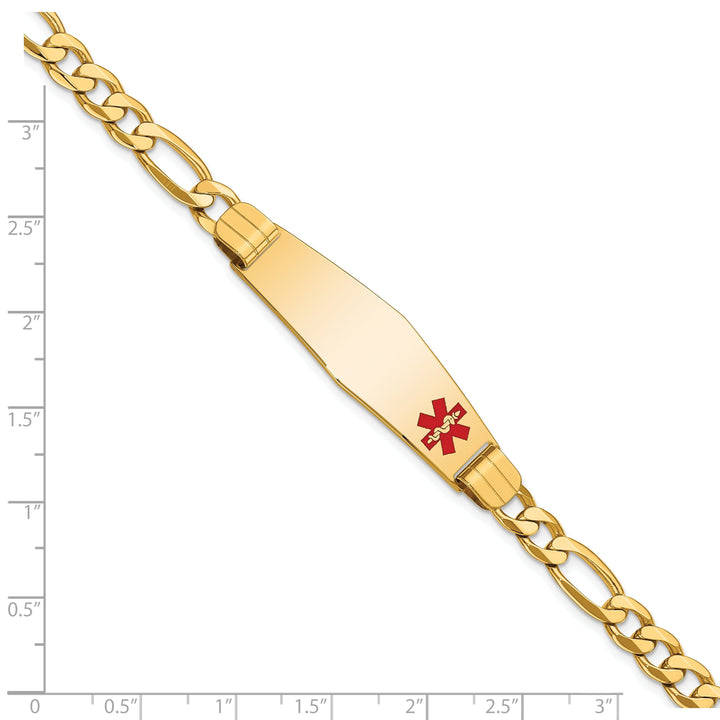 14K Yellow Gold Figaro Link Medical ID Bracelet