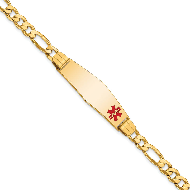 14K Yellow Gold Figaro Link Medical ID Bracelet