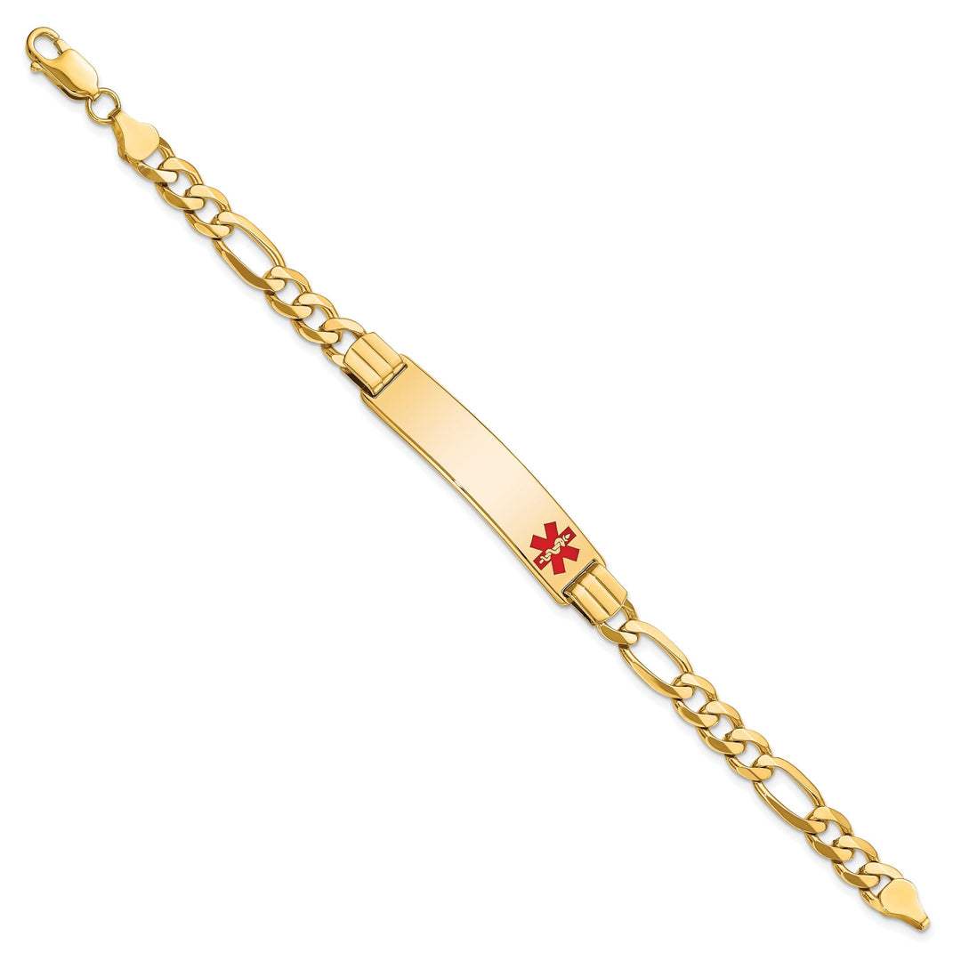 14K Yellow Gold Figaro Link Medical ID Bracelet