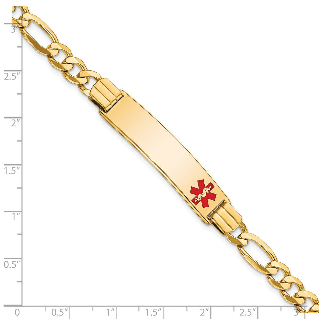 14K Yellow Gold Figaro Link Medical ID Bracelet