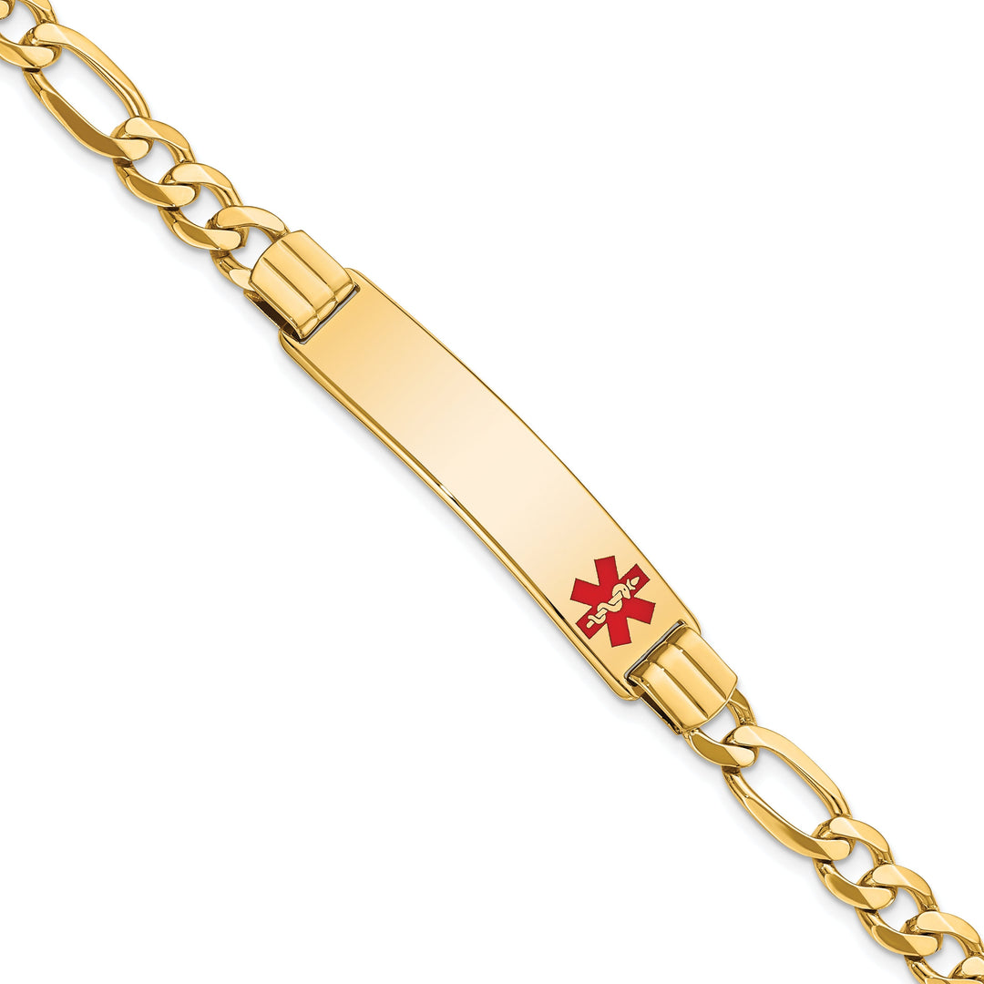 14K Yellow Gold Figaro Link Medical ID Bracelet