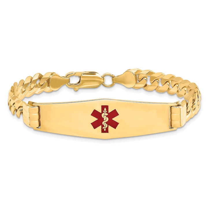 14K Yellow Gold Curb Link Medical ID Bracelet