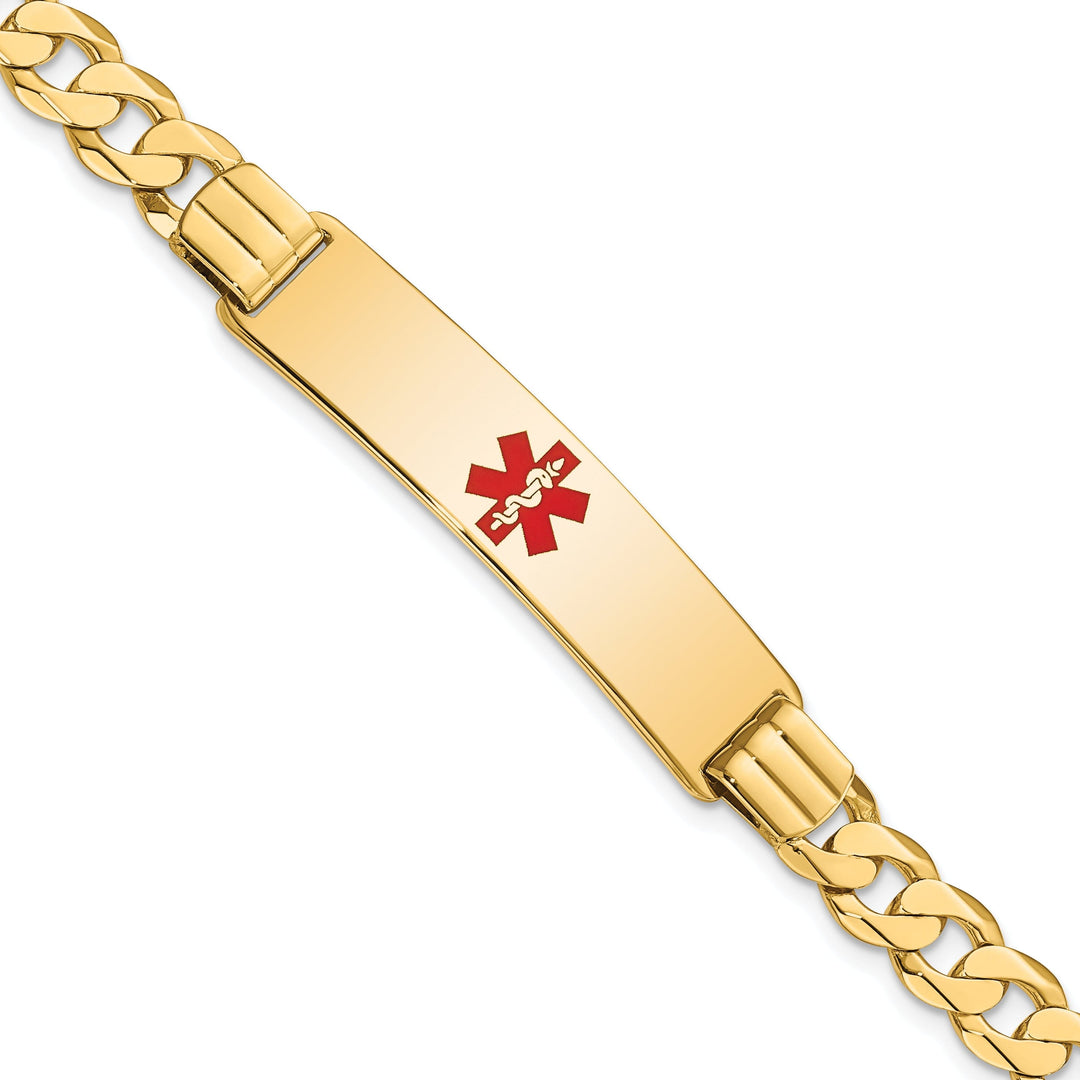 14K Yellow Gold Curb Link Medical ID Bracelet