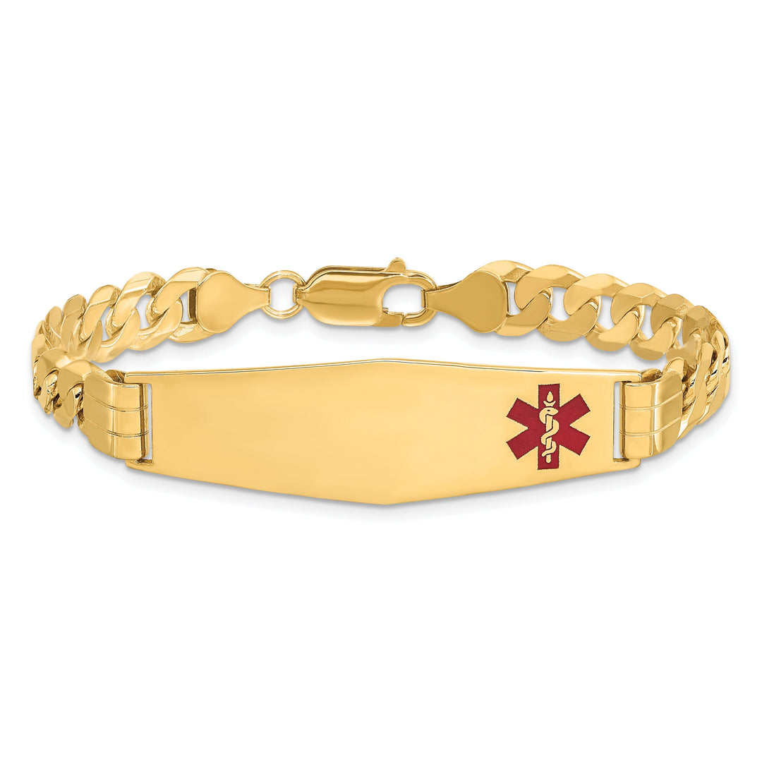 14K Yellow Gold Curb Link Medical ID Bracelet