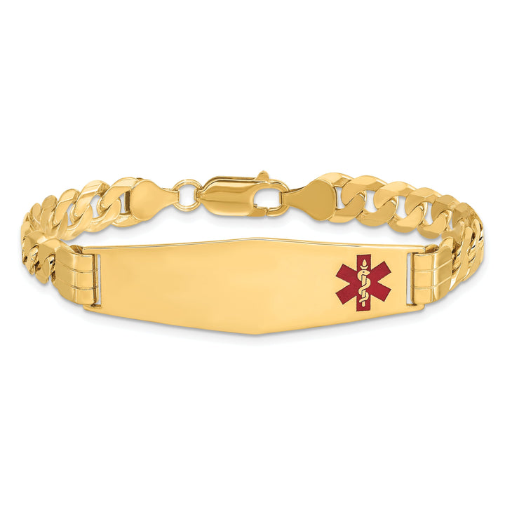 14K Yellow Gold Curb Link Medical ID Bracelet