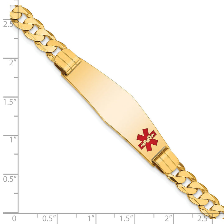 14K Yellow Gold Curb Link Medical ID Bracelet
