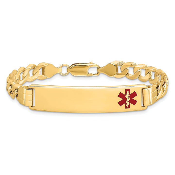 14K Yellow Gold Curb Link Medical ID Bracelet