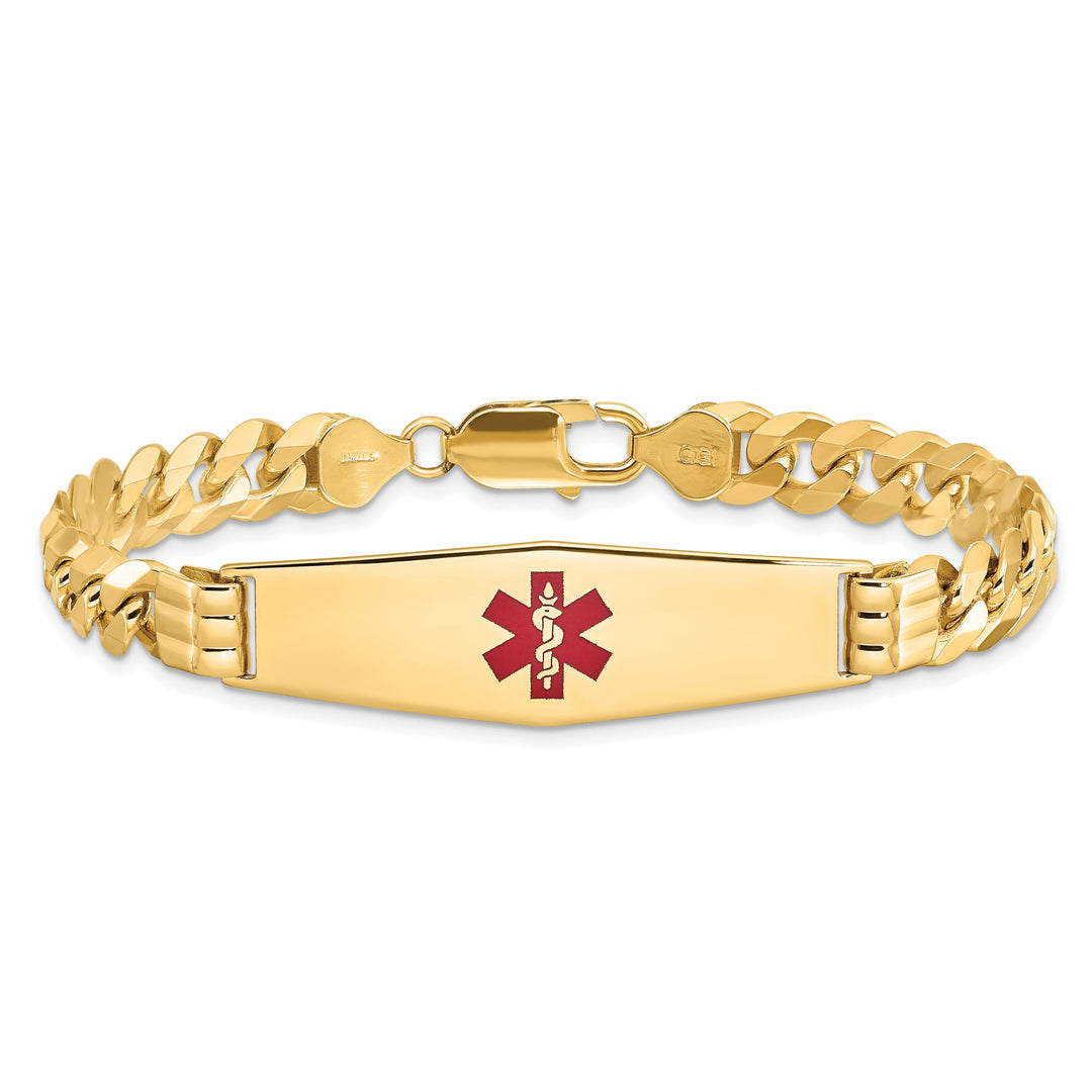 14K Yellow Gold Curb Link Medical ID Bracelet